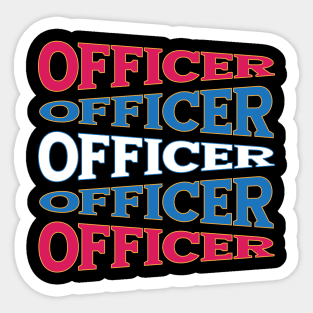 TEXT ART USA OFFICER Sticker